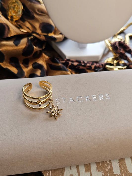 Bague étoile et zircon