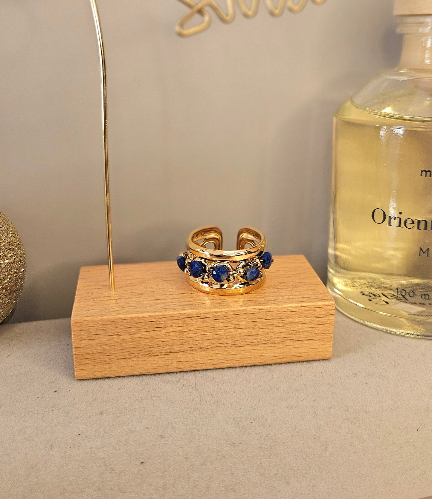 Bague 6 pierres bleue