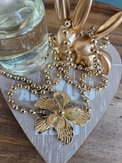 Collier sautoir fleur