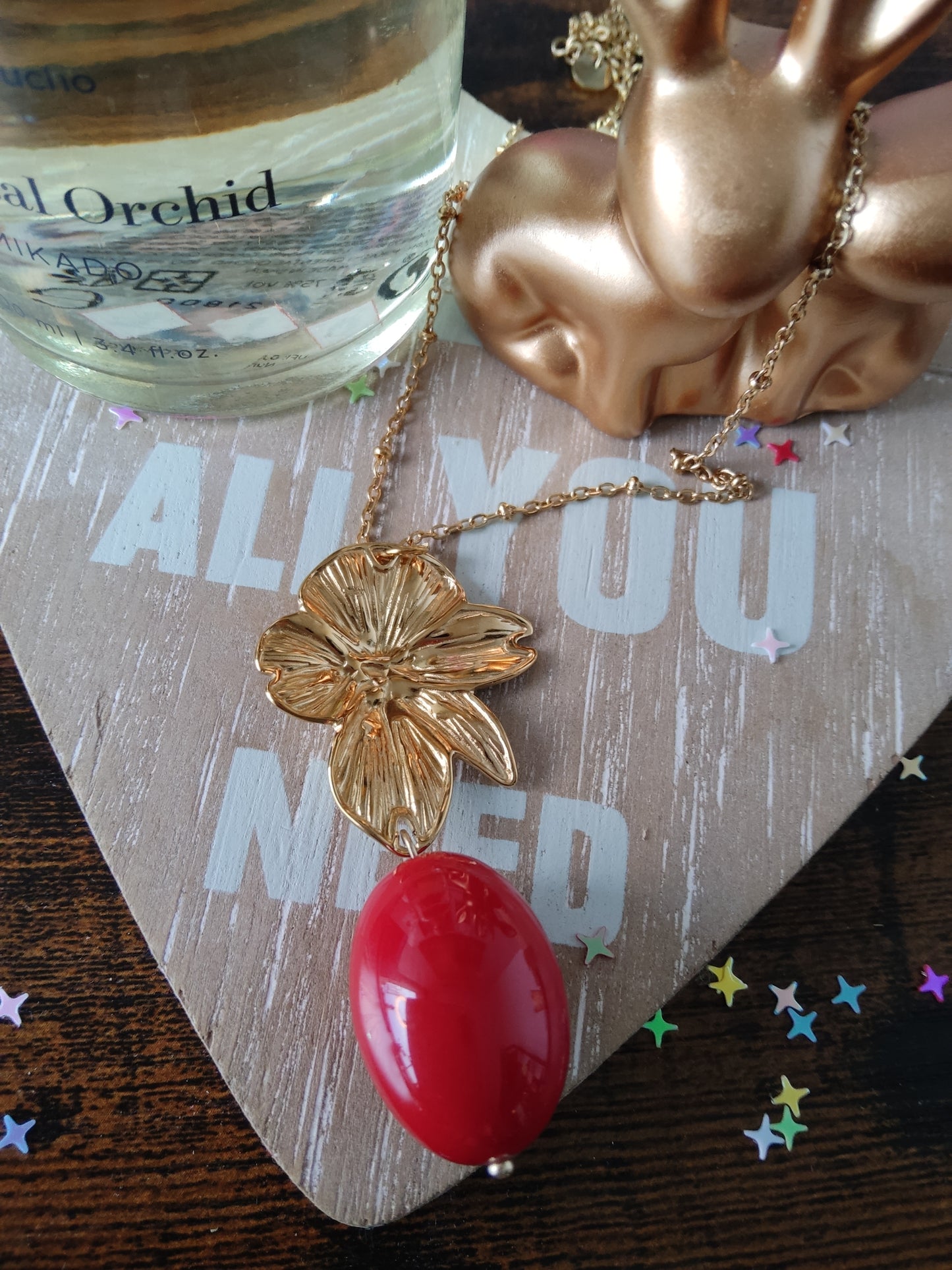 Soulier fleur boule rouge