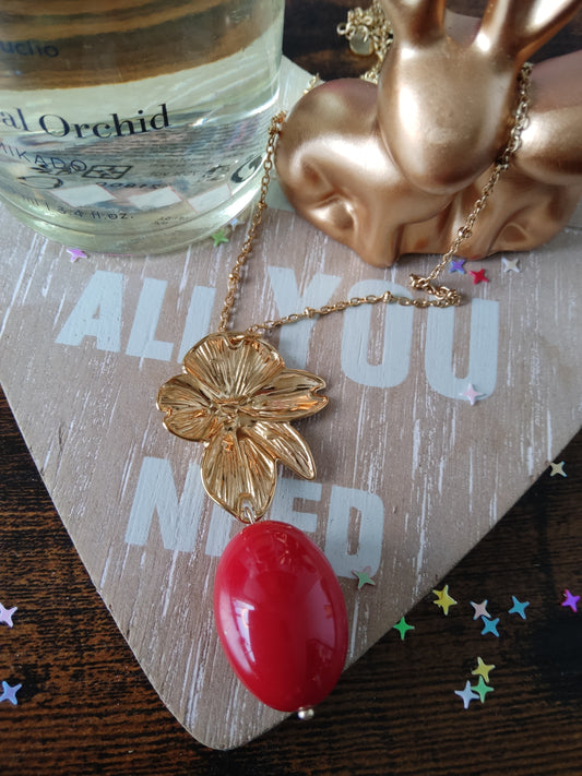 Soulier fleur boule rouge