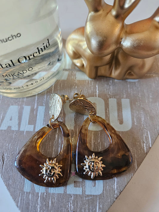 Boucles d'oreilles soleil résine