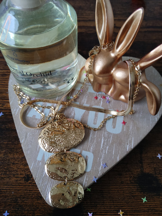 Collier 3 pièces martelées