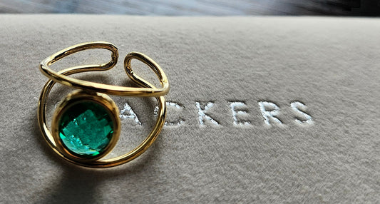 Bague cristal verte ronde