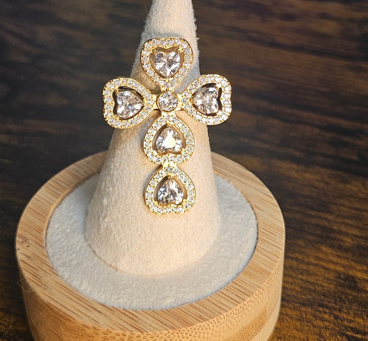 Bague croix cristal