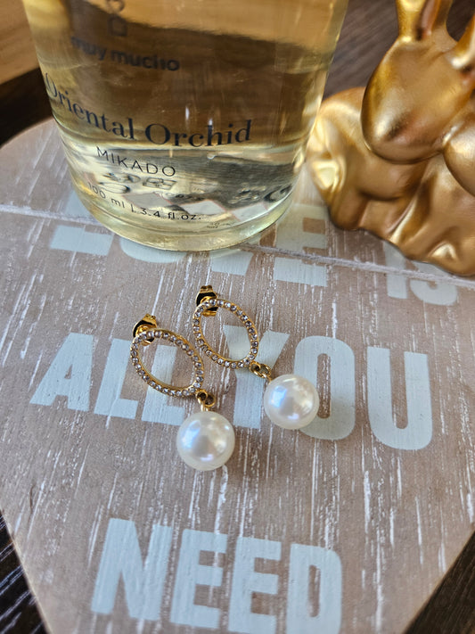 Boucles d'oreilles perles et strass