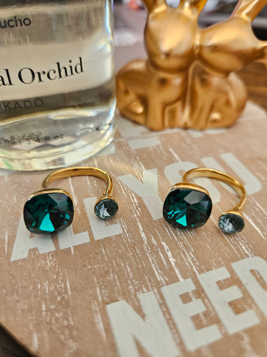 Bague swarovski vert