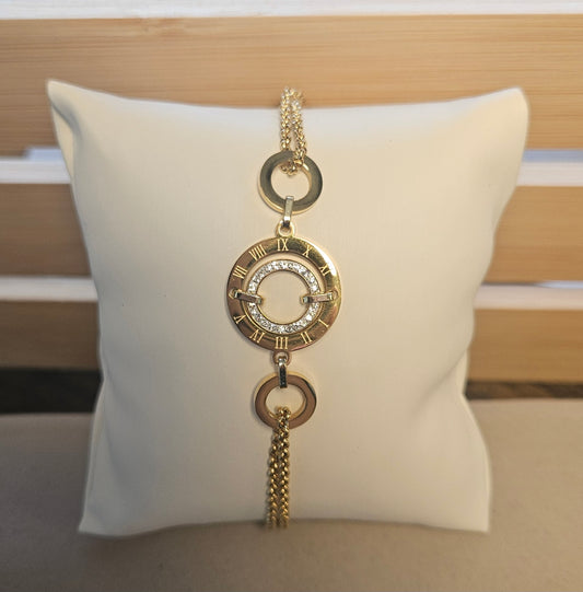 Bracelet heure romaine et strass