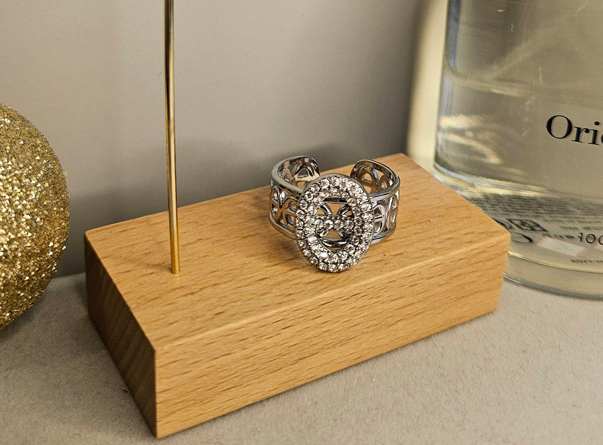 Bague argent marine zirconium large
