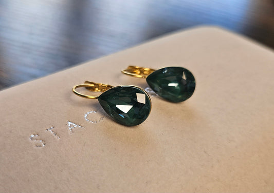 Boucles d'oreilles cristal vert