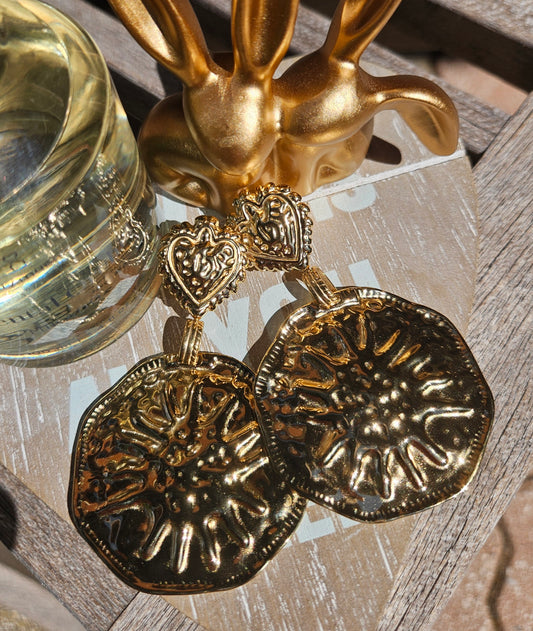 Boucles d'oreilles martelé ronde