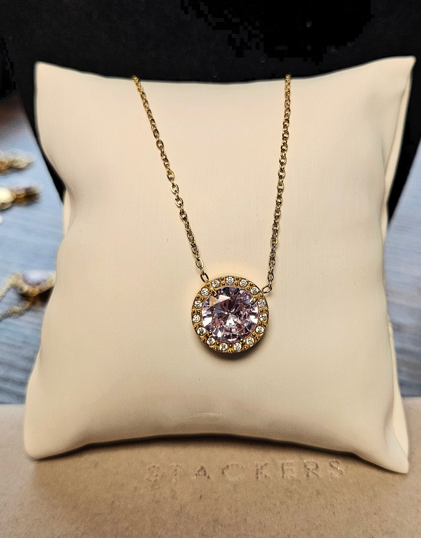 Collier zirconium rond