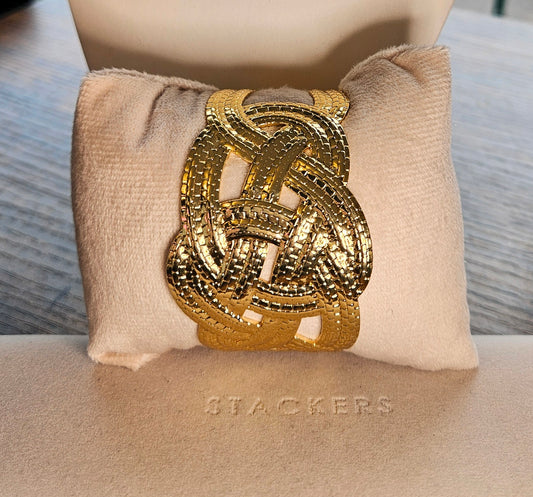 Bracelet manchette large tresse