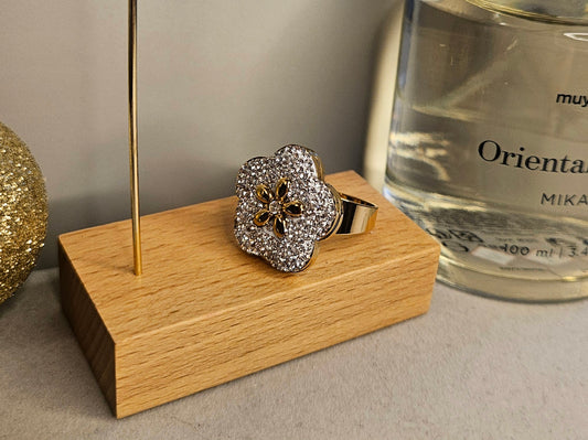 Bague fleur zirconium
