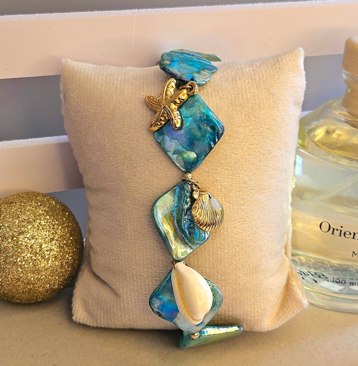 Bracelet coquillage bleu