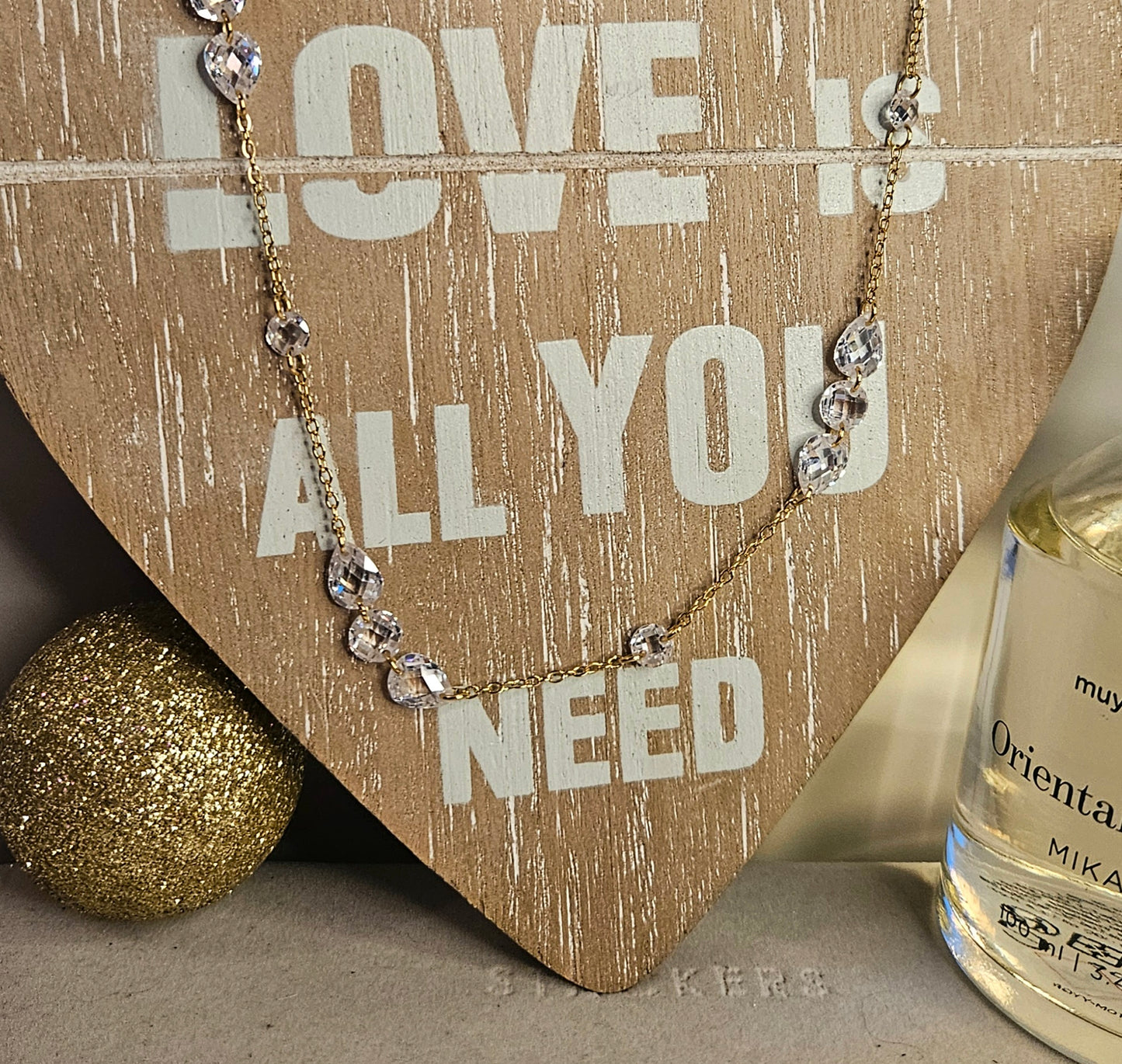 Collier cristal goutes