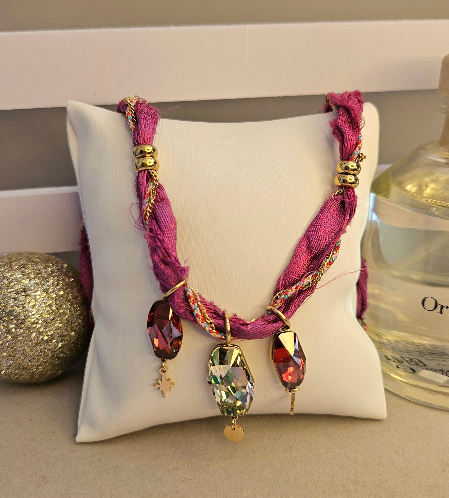 Collier rose cristal