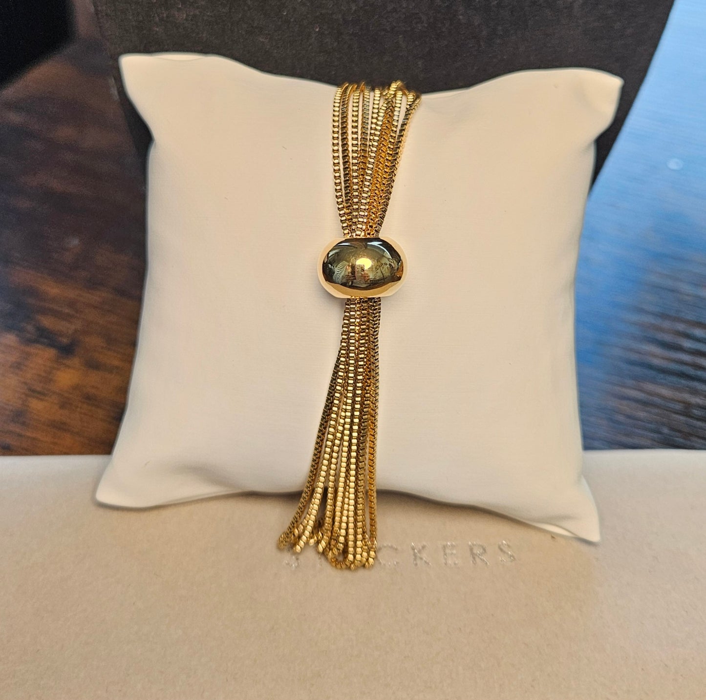 Bracelet multichaine et perle acier