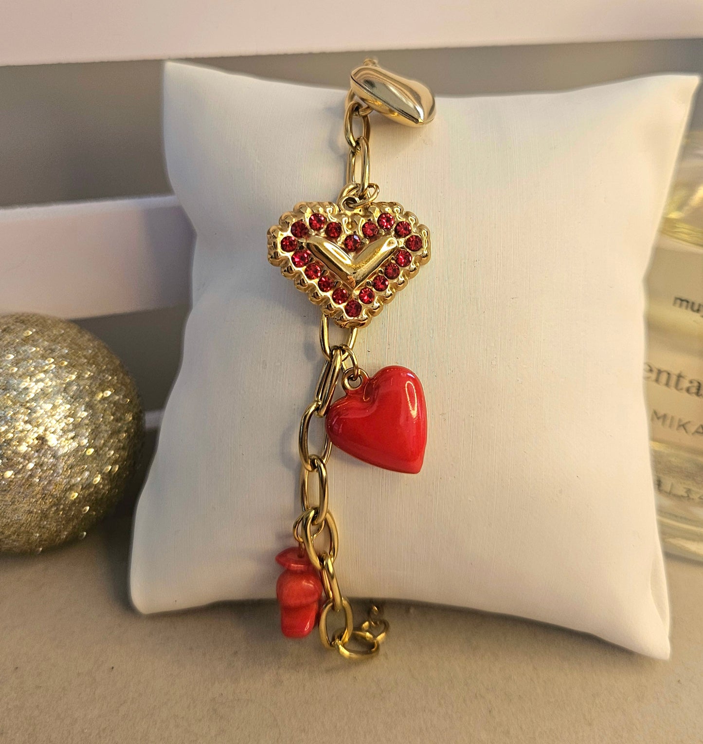Bracelet coeur rouge