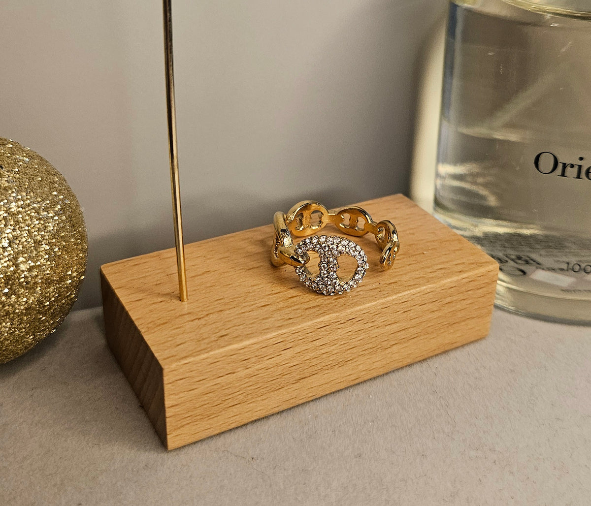 Bague marine ouverte or