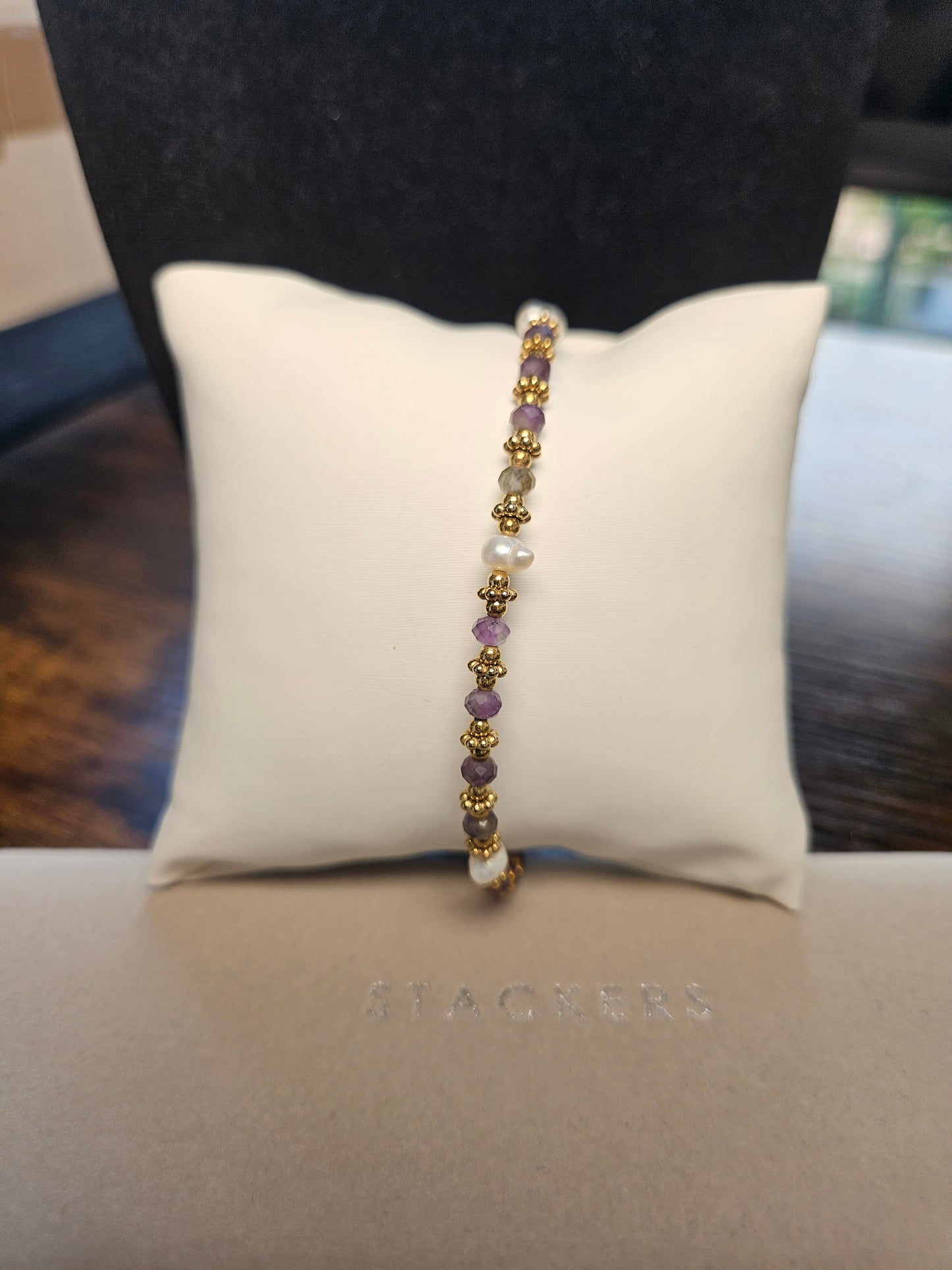 Bracelet mauve perle d'eau douce