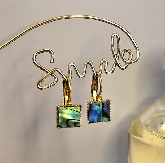 Boucles d'oreilles dormeuses nacre