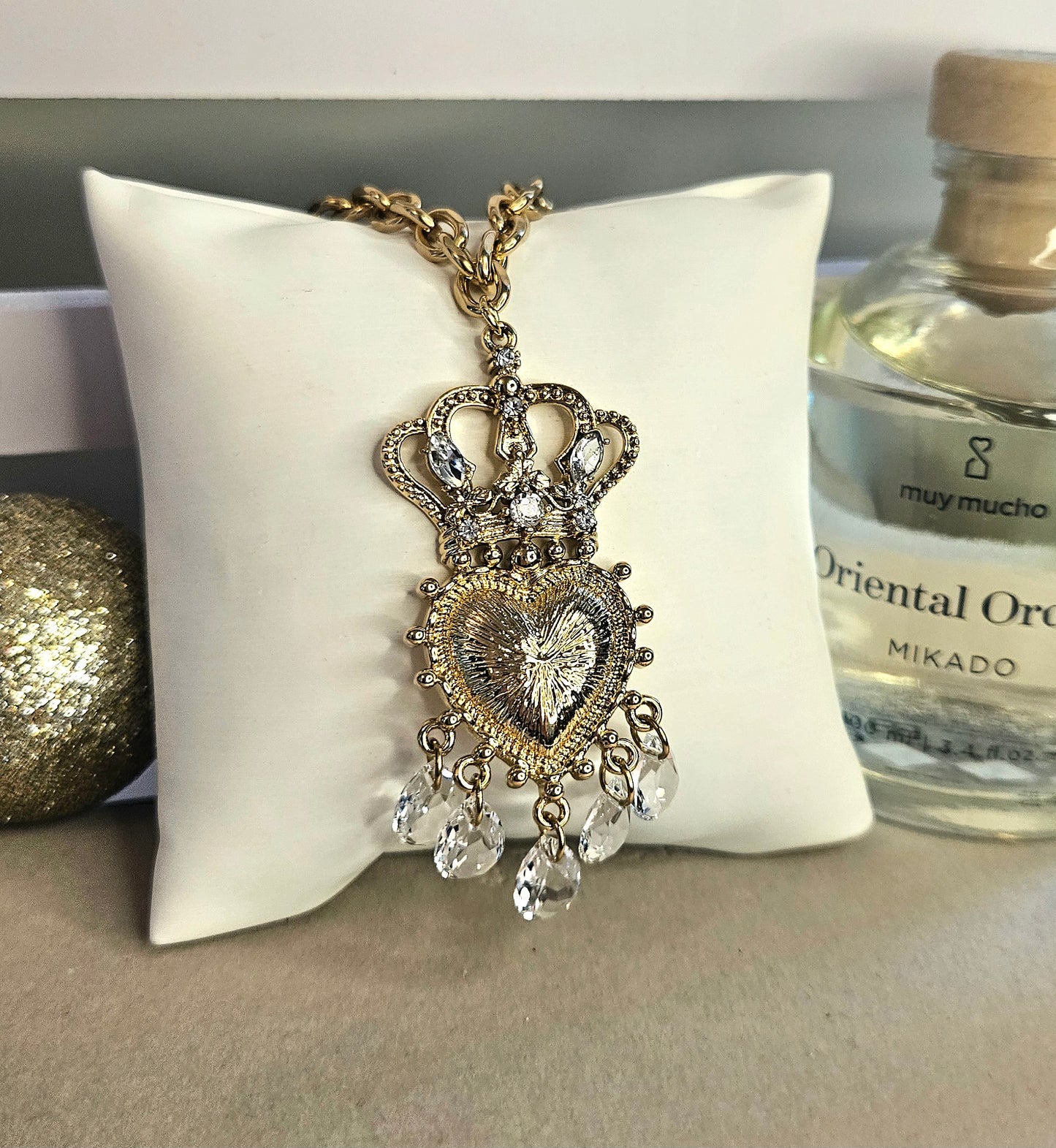 Collier cœur royal cristal