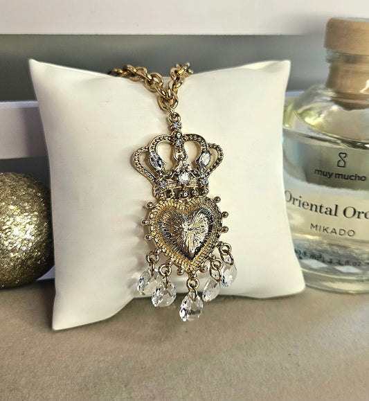 Collier cœur royal cristal