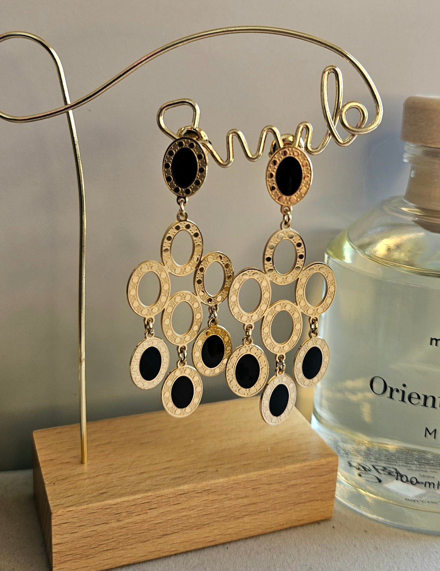 Boucles d'oreilles ronds noirs