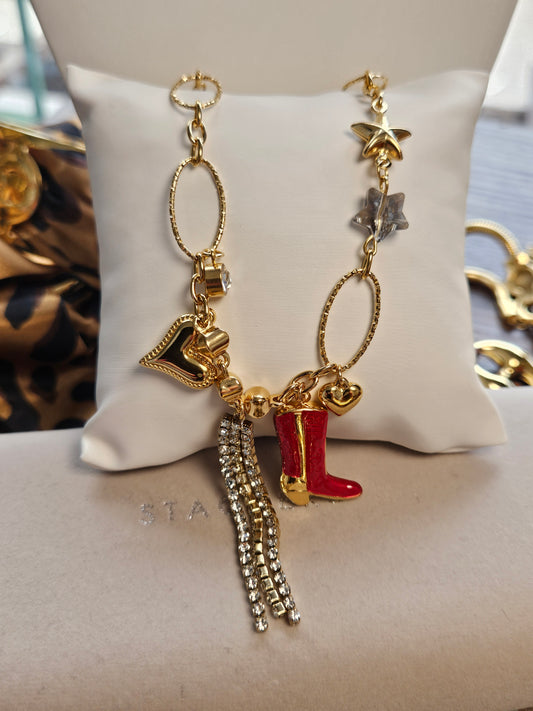 Collier botte rouge