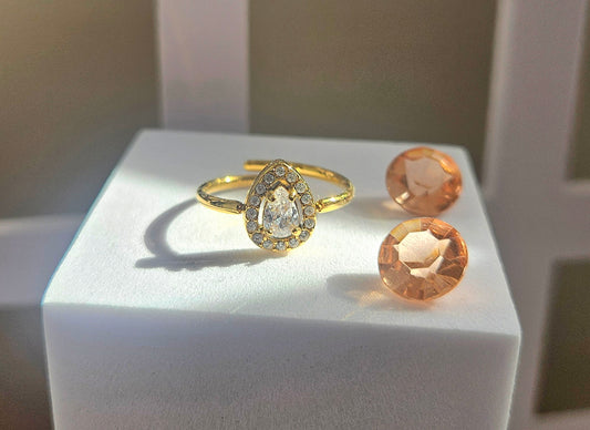 Bague goute et zirconium