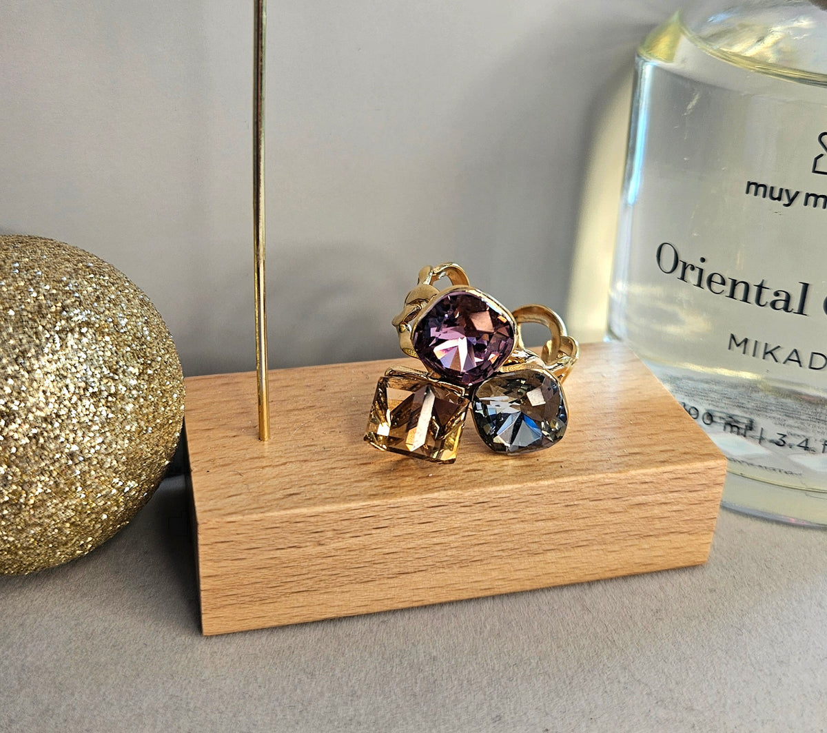 Bague cristal champagne 4