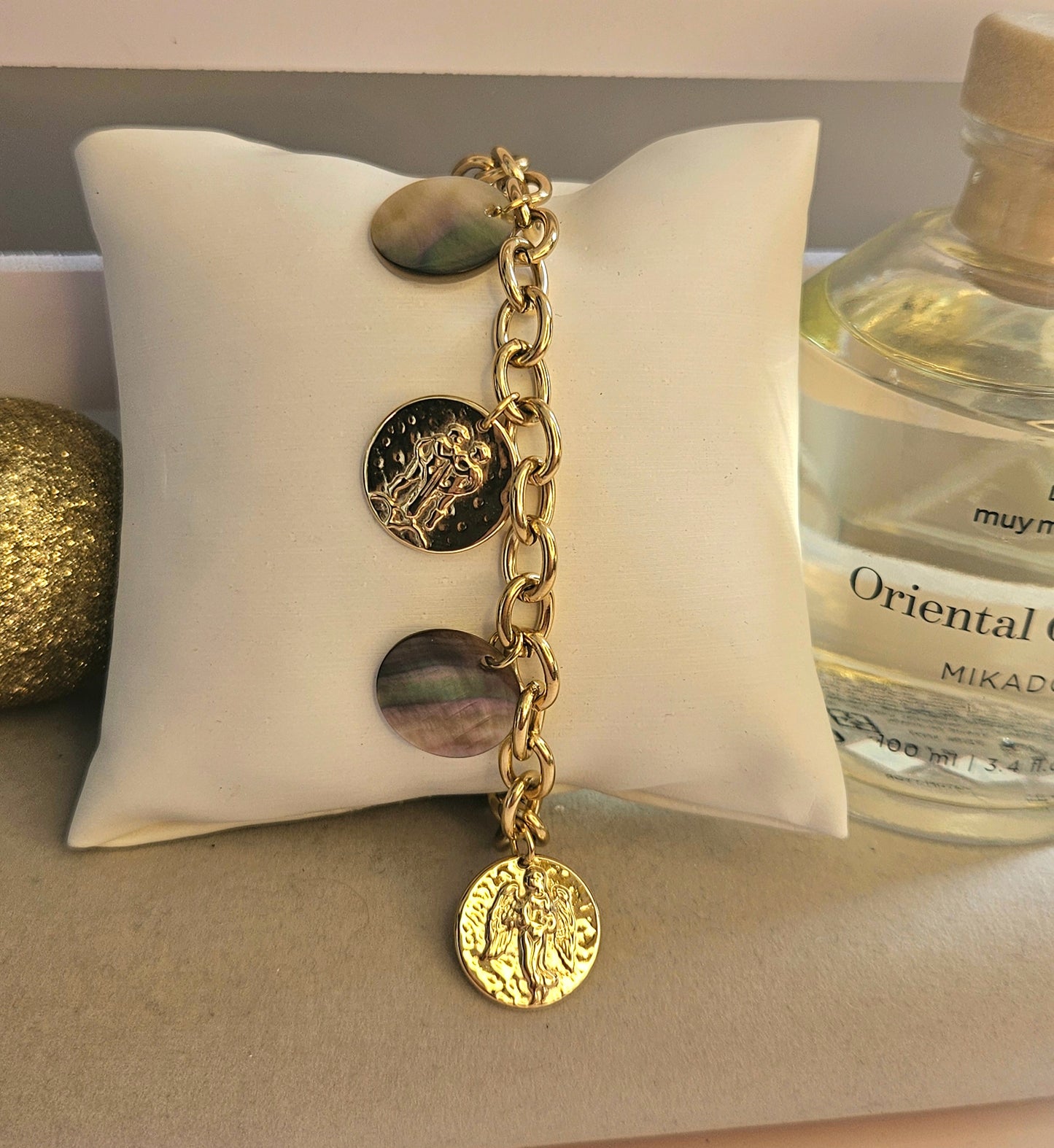 Bracelet piece nacre mauve