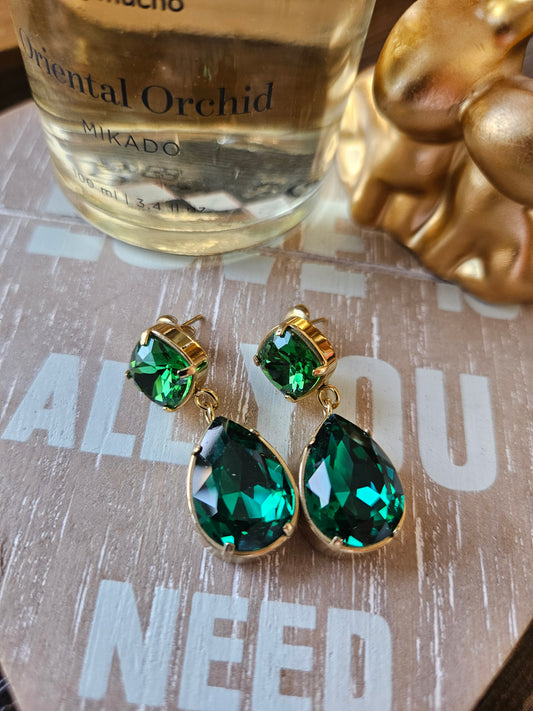 Boucles d'oreilles vert émeraude