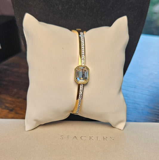 Bracelet jonc cristal carre et strass