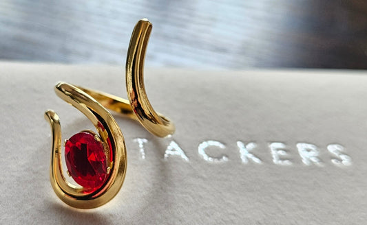 Bague cristal rouge note de musique