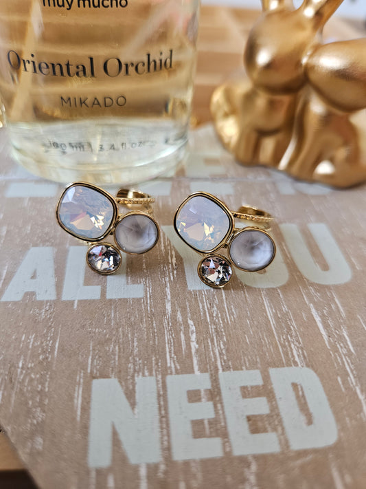 Bague swarovski blanche givrée