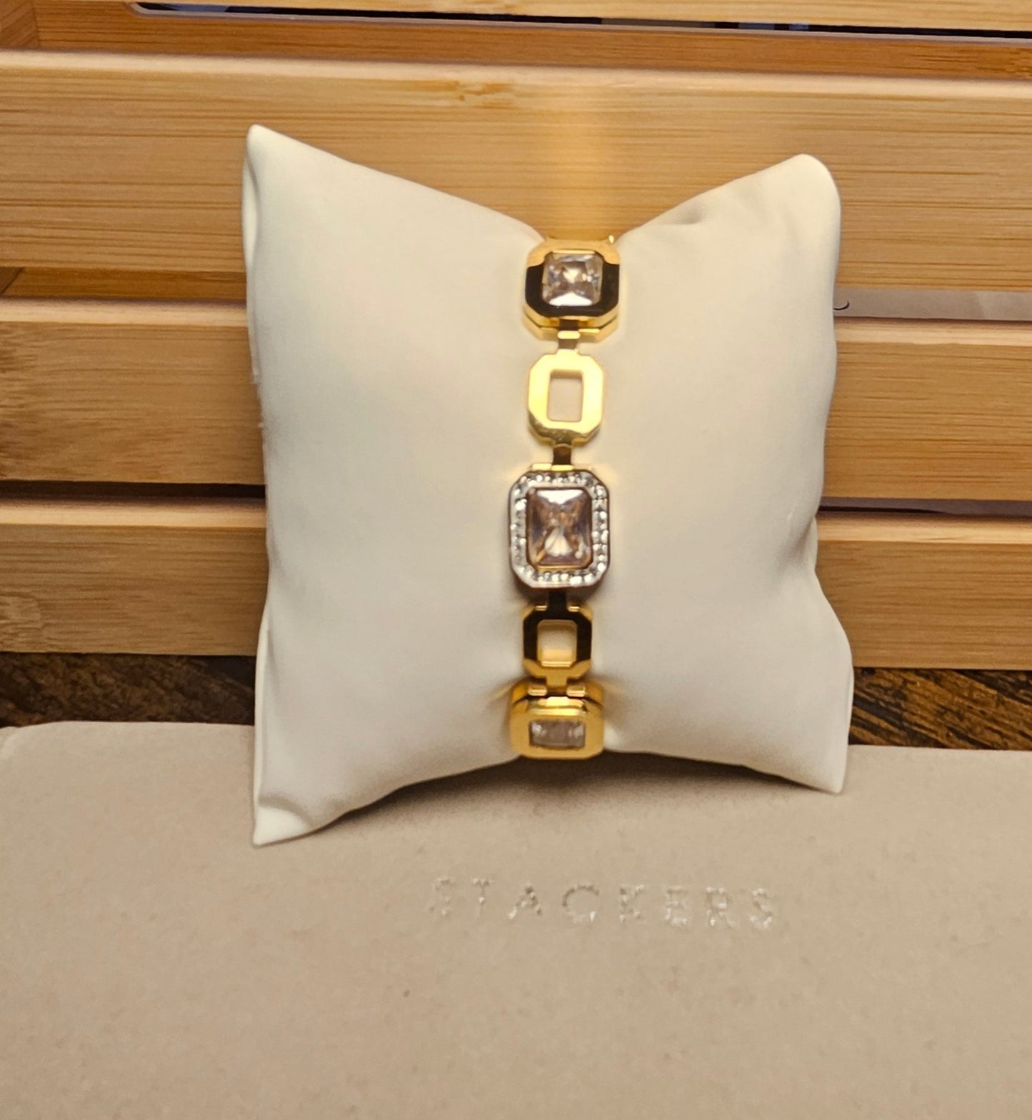 Bracelet jonc  3 cristaux