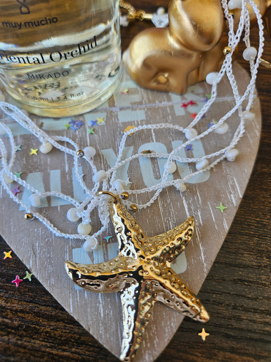 Collier étoile fil et perle