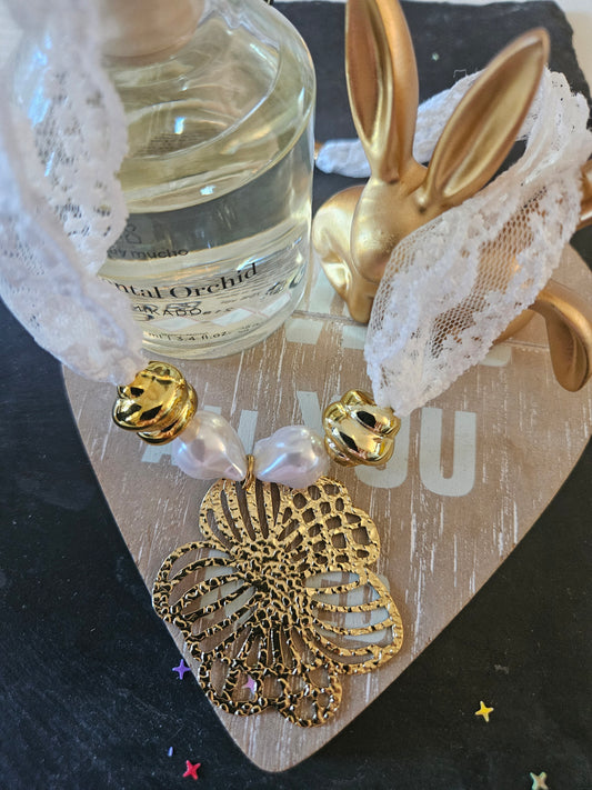 Collier fleur perle et