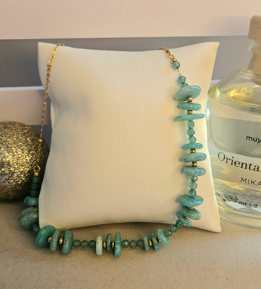 Collier pierre  naturelle verte