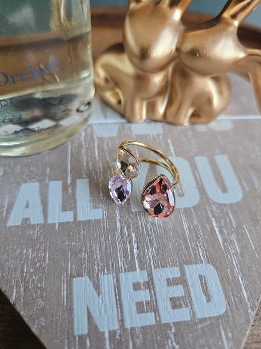 Bague cristal pastel élégante