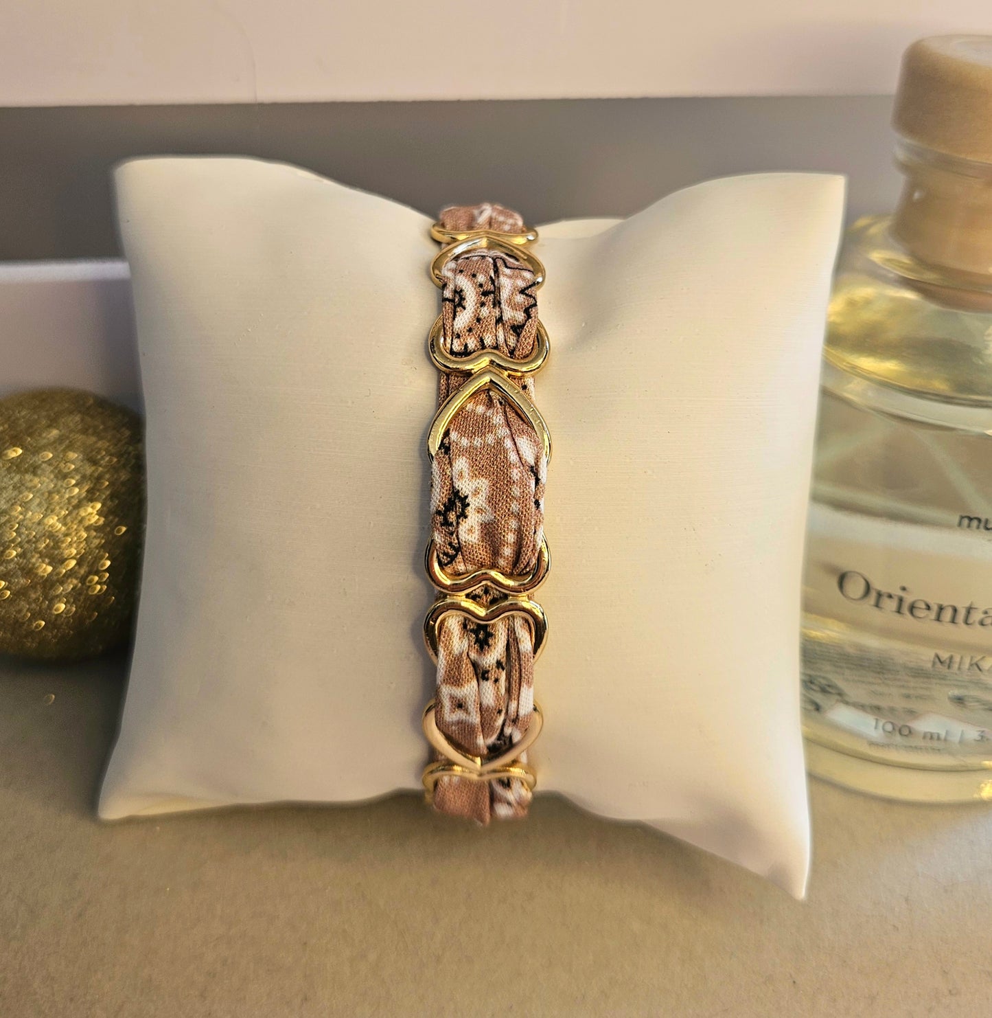 Bracelet jonc bandanas beige
