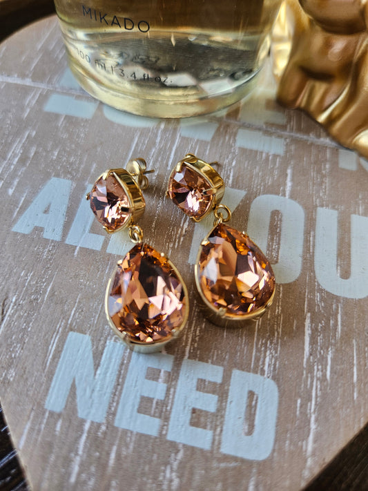Boucles d'oreilles cristal rose