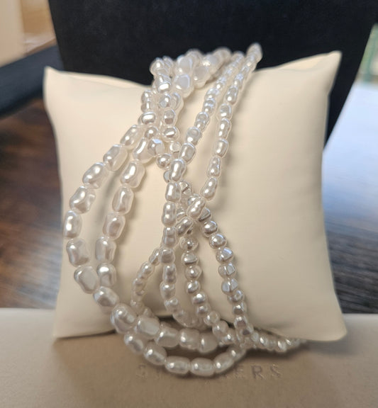 Collier multi chaîne perle