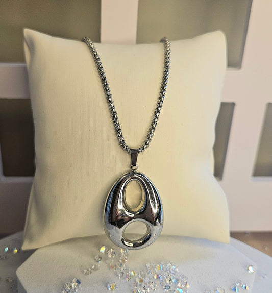 Collier grain de cafe argent