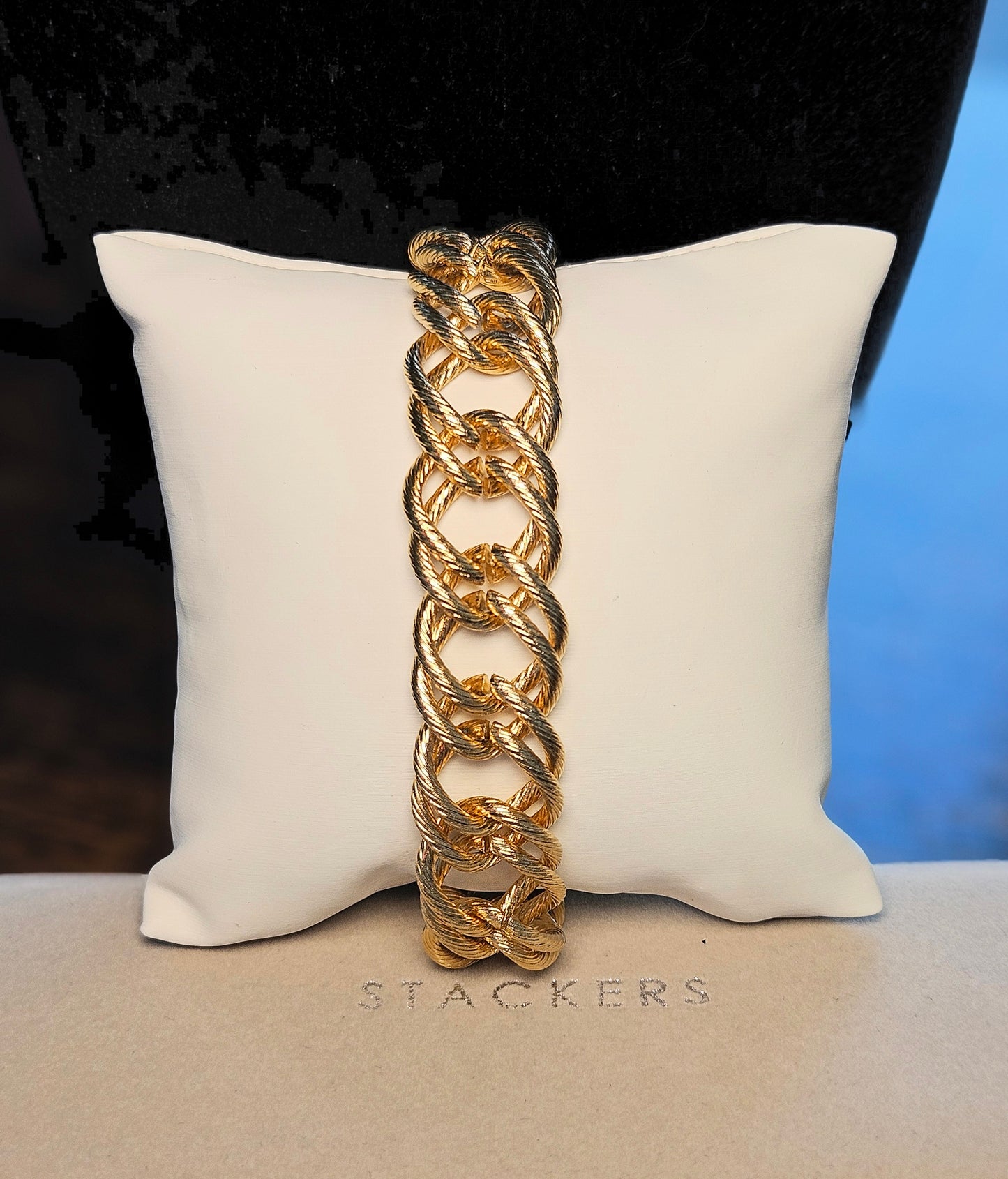 Bracelet maille anneaux ciseles simple