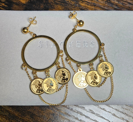 Boucles d'oreilles créoles pièces