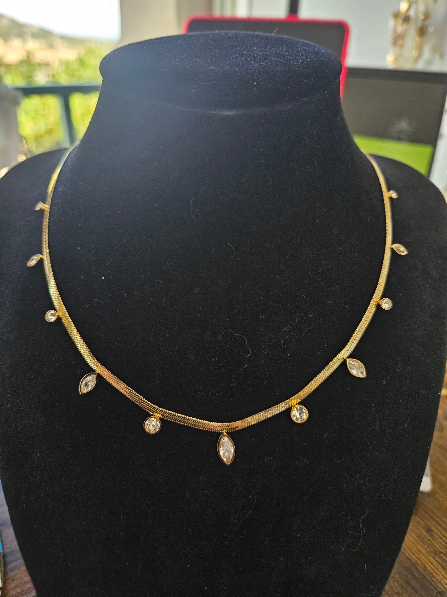 Collier cristal my serpent goutte et rond