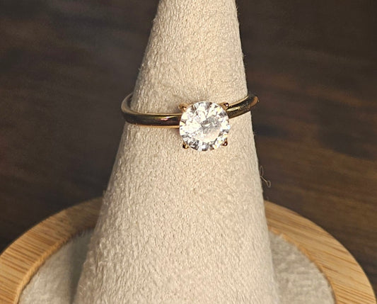 Bague solitaire zirconium certi